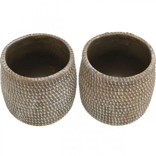 daiktų Boho gėlių vazonas cachepot keraminis pintas vaizdas Ø9cm A10,5cm 2vnt.