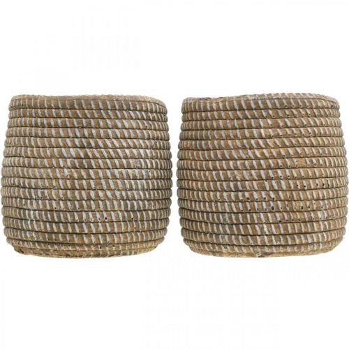 daiktų Boho gėlių vazonas cachepot keraminis pintas vaizdas Ø9cm A10,5cm 2vnt.