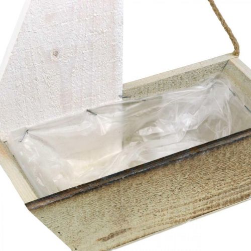 Floristik24 Dekoratyvinis laivas, jūrinė medinė apdaila, burlaivis sodinti baltas, natūralus A37cm L25,5cm