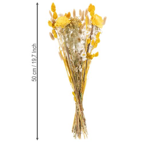 daiktų Džiovintų gėlių puokštė su rožėmis, pagaminta iš sola medienos. Elegantiška puokštė natūraliam namų dekoravimui. 50 cm.