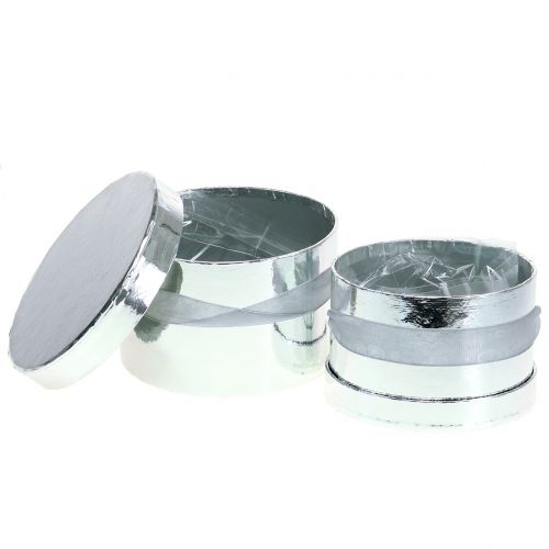 Floristik24 Gėlių dėžutė sidabrinė Ø14/16cm 2vnt