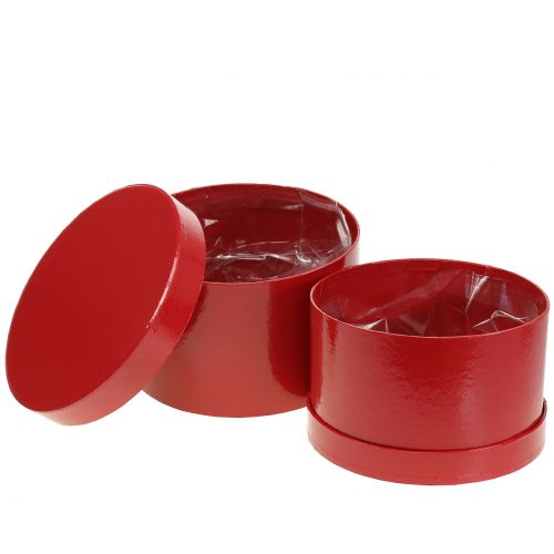 Floristik24 Gėlių dėžutė raudona blizgi Ø18/20cm 2 vnt