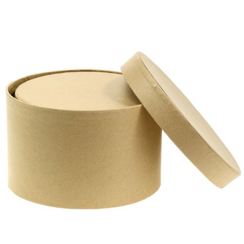 Floristik24 Dėžutė apvali gėlių dėžutė gamta Ø14 / 16cm 2vnt