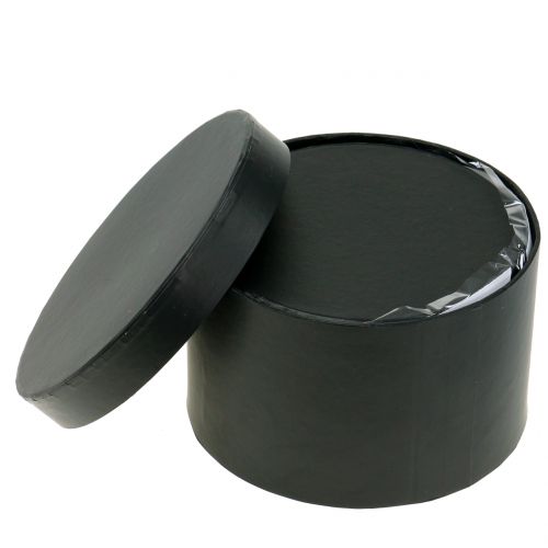 Floristik24 Gėlių dėžutė apvali juoda Ø14cm - 16cm 2vnt