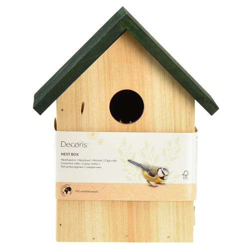 daiktų Inkubatorius Nest Box Blue Tit Natural Green 16x11x19,5cm