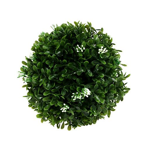 Floristik24 Buksmedžio rutulys su gėlėmis žalias dekoratyvinis rutulys Ø15cm 1 vnt