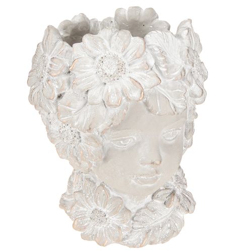 Biustas pagamintas iš lietaus akmens skulptūros moters plantatorius antikvarinis H21,5 cm