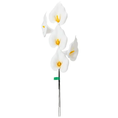 Dirbtinė kalija su geltonais kuokeliais, dekoratyviniais žiedais, 35 cm, 10 vnt. | Floristik24.lt