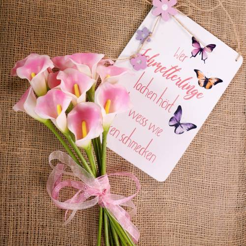 Floristik24 Calla dekoratyvinė gėlė rožinė 57cm 12vnt