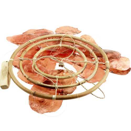 daiktų Capiz vėjo varpelis, oranžinis varpelis, medinis jūrinis 90cm