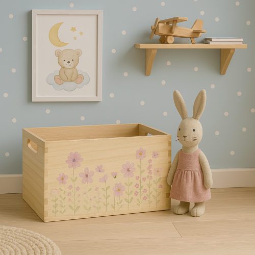 daiktų Maža medinė dėžutė medinė dėžutė gėlių drugelis 30x18cm
