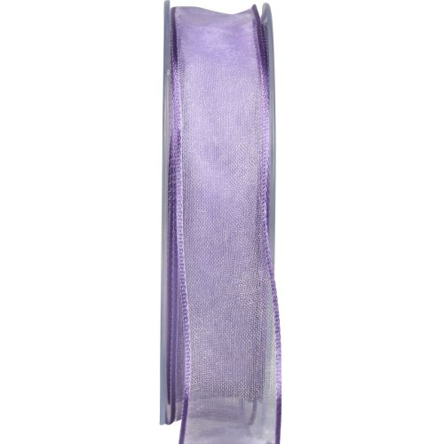 Floristik24 Šifono juostelė organza juostelė organza violetinė 25mm 20m