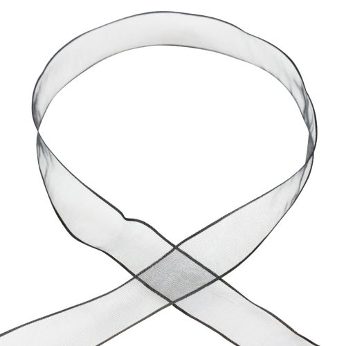 daiktų Šifono juostelė organza juostelė organza juoda 25mm 20m