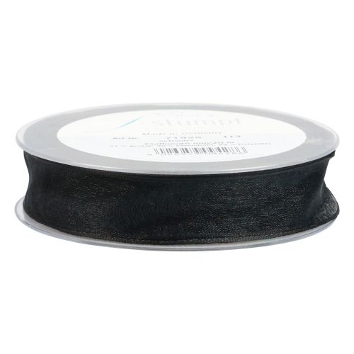 daiktų Šifono juostelė organza juostelė organza juoda 25mm 20m