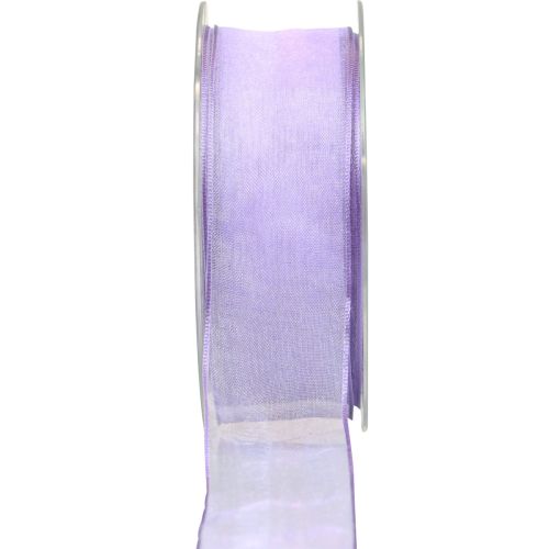 Floristik24 Šifono juostelė organzos juostelė dekoratyvinė juostelė organza violetinė 40mm 20m