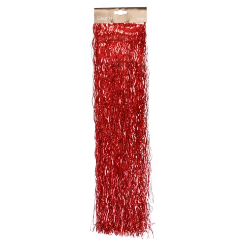 daiktų Kalėdų eglutės puošmena Kalėdinė, banguota blizgučiai raudona blizganti 50cm