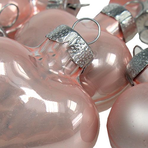 daiktų Mini stiklinės širdelės rožinės spalvos 4cm 12 vnt
