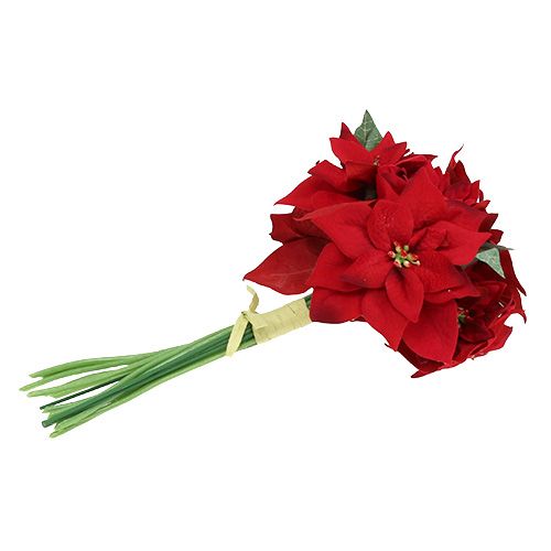 Floristik24 Kalėdų žvaigždė raudona kekėje Ø18cm L30cm