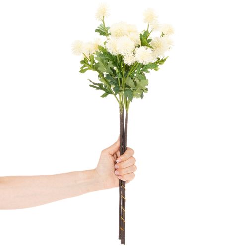 Dirbtinė chrizantema, kreminės baltos spalvos puokštė, dekoratyvinė šakelė, didelė 56 cm, 4 vnt. | Floristik24.lt
