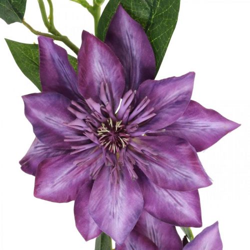 Dirbtinis klematis, šilkinė gėlė, dekoratyvinė šakelė su klemačio žiedais violetinė L84cm