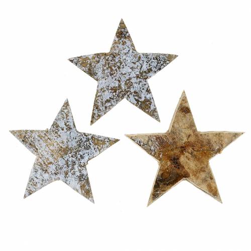 Floristik24 Kokoso žvaigždė balta pilka 5cm 50vnt Advento žvaigždžių sklaidos dekoracija