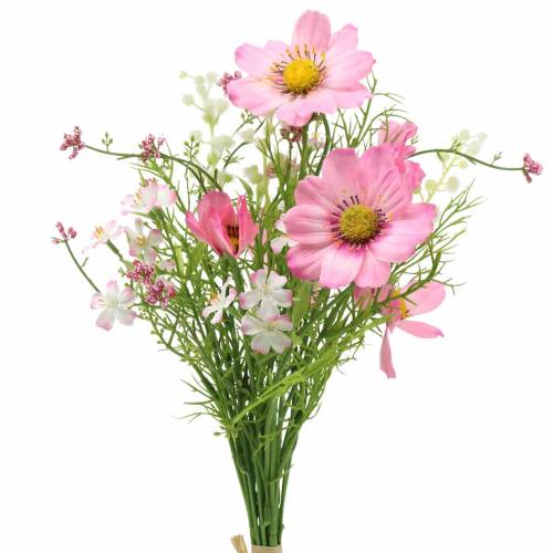 Floristik24 Cosmea ir gypsophila krūvoje Dirbtinė Rožinė Asorti 42cm