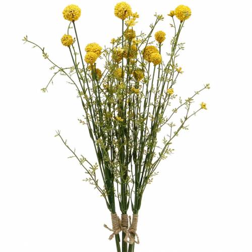 Floristik24 Dirbtinė Craspedia in Bunch Yellow Drumsticks 3vnt