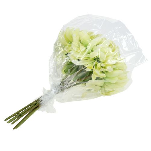 daiktų Chrizantemų puokštė dirbtinio kremo, geltona 28cm 6vnt