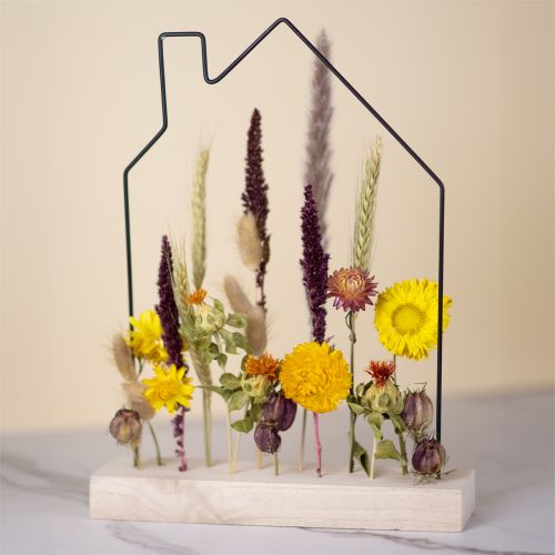 „Pasidaryk pats“ dėžutės gėlių baras su džiovintomis gėlėmis namelis 34,5×24,5 cm