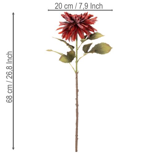 Dirbtinė jurgino gėlė su ilgu kotu, 68 cm | Floristik24.lt
