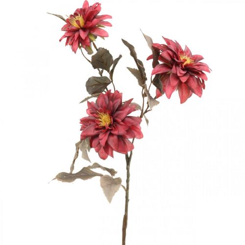 Dirbtinė gėlė jurgina raudona, šilkinė gėlė ruduo 72cm Ø9/11cm