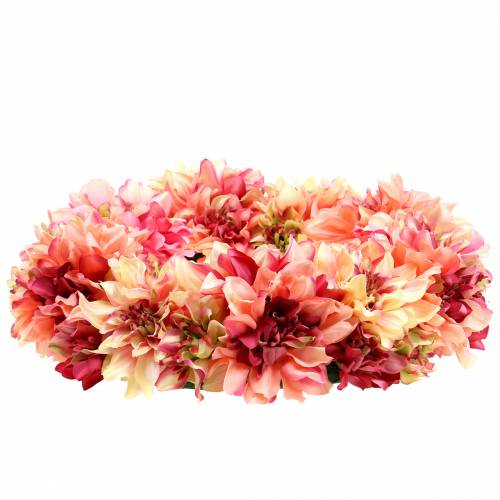 daiktų Jurginų žiedų vainikas rožinis, kreminis Ø42cm