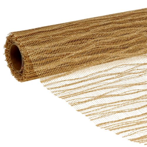 Floristik24 Deco Wave stalo vyriai 26cm x 300cm metalinio aukso