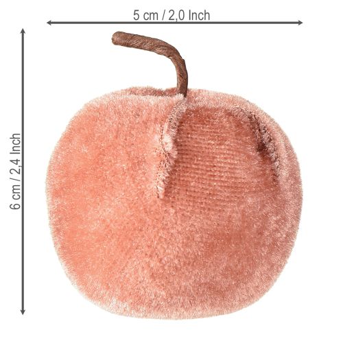 daiktų Dekoratyvinis obuolių audinys obuolių aksomas rudai geltonas Ø5cm A6cm 12 vnt.