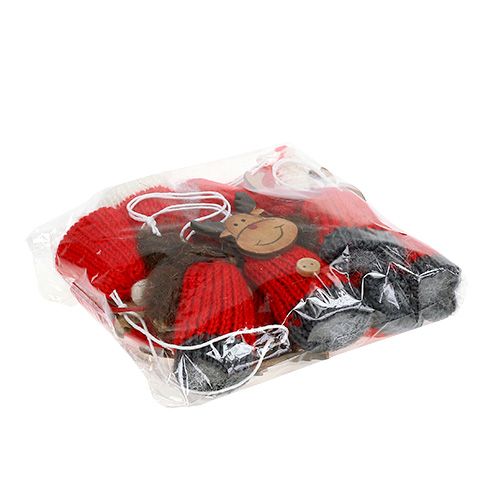 Floristik24 Deco pakabukas elnias 7,5cm raudonai baltas 12vnt