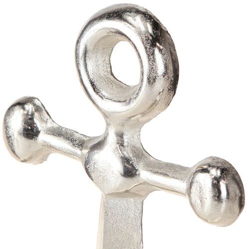 daiktų Dekoratyvinis inkaro metalo mediena natūralaus sidabro 25,5x5,5x31cm
