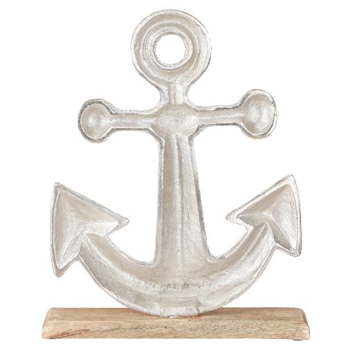 daiktų Dekoratyvinis inkaro metalo mediena natūralaus sidabro 25,5x5,5x31cm