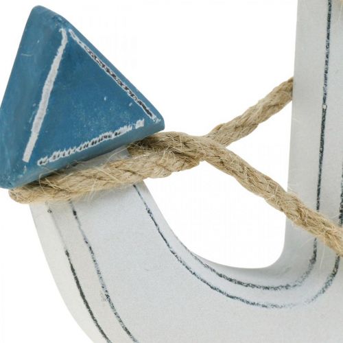 Floristik24 Deco inkaro mediena prie stalo dekoravimo jūrinė mėlyna, balta H24cm