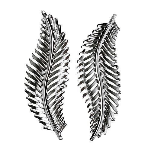 Floristik24 Dekoratyvinis lakštas iš metalo sidabro 4cm x 12cm 12vnt