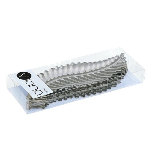 Floristik24 Dekoratyvinis lakštas iš metalo sidabro 4cm x 12cm 12vnt
