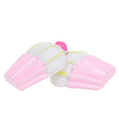 Floristik24 Miniatiūriniai dekoratyviniai keksiukai rožiniai, balti 2,5cm 60p
