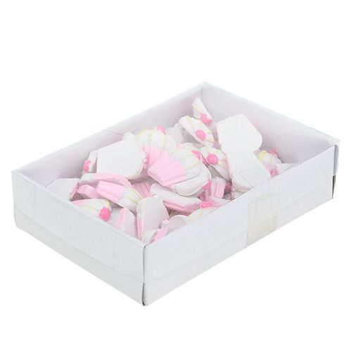 Floristik24 Miniatiūriniai dekoratyviniai keksiukai rožiniai, balti 2,5cm 60p