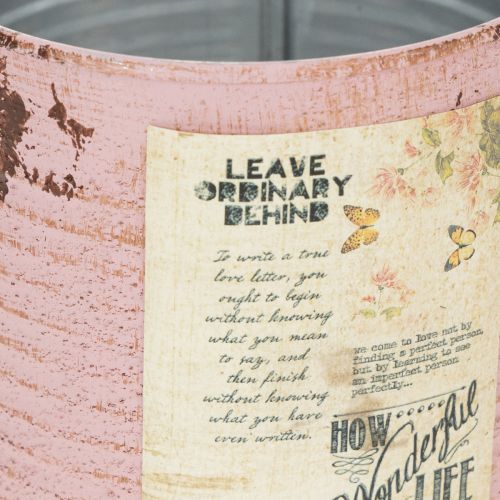 daiktų Dekoratyvinė skarda, sendinta rožė, metalinė skarda sodinimui, Ø11cm, aukštis 10.5cm