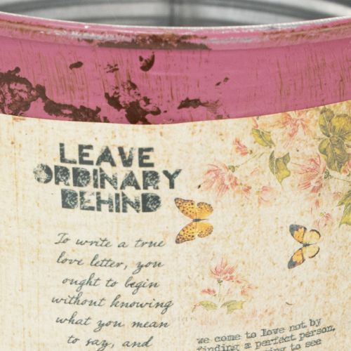 daiktų Dekoratyvinė violetinė metalinė dėžutė sodinimui, Ø15,5 cm, aukštis 15 cm