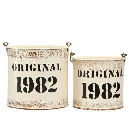 daiktų Dekoratyvinė kaušo rankena „Original 1982“ kreminė Ø12/10cm 2×2 rinkinys