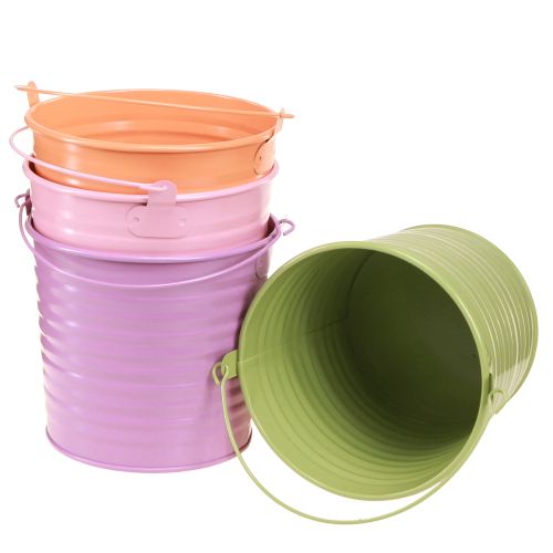 Floristik24 Dekoratyvinė metalinė sėjamoji su rankena 4 spalvos Ø14cm 8 vnt