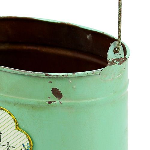 Floristik24 Dekoratyvinis kibiras ovalus 2 rinkinių rožių motyvas žalias 13,5cm / 17cm