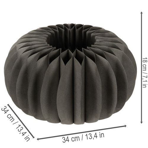 Moliūgo korio formos popierinė stalo dekoracija, sulankstoma, apvali, 34 cm, 2 vnt. | Floristik24.lt
