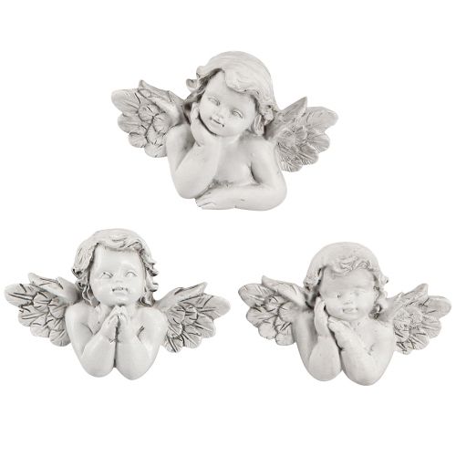 daiktų Dekoratyvinis angelas pilkas kapo dekoravimo polirezinas 7,5×5cm 6 vnt