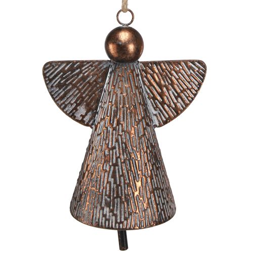 daiktų Dekoratyvinis angelas metalinis varpas bronzos baltas natūralus 21x13,5x24cm